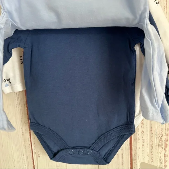 Sterling Baby 3 pack long sleeve bodysuits i love mom and dad - Picture 3 of 6